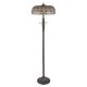 Interiors1900-111921 - Mille Feux - Satin Black 2 Light Floor Lamp with Tiffany Glass
