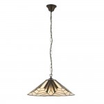 Astoria - Satin Black 3 Light Pendant with Tiffany Glass