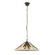 Interiors1900-111922 - Astoria - Satin Black 3 Light Pendant with Tiffany Glass