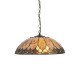 Interiors1900-64346 - Brooklyn - Satin Black 3 Light Pendant with Tiffany Glass