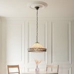 Fargo - Satin Black 3 Light Pendant with Tiffany Glass