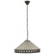 Interiors1900-111961 - Fargo - Satin Black 3 Light Pendant with Tiffany Glass