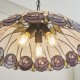 Interiors1900-111985 - Hutchinson - Satin Black 3 Light Pendant with Tiffany Glass