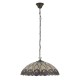 Interiors1900-111985 - Hutchinson - Satin Black 3 Light Pendant with Tiffany Glass