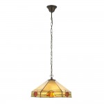 Nevada - Satin Black 3 Light Pendant with Tiffany Glass