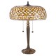 Interiors1900-112178 - Mille Feux - Satin Black 2 Light Table Lamp with Tiffany Glass