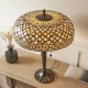 Interiors1900-112178 - Mille Feux - Satin Black 2 Light Table Lamp with Tiffany Glass