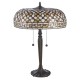 Interiors1900-112178 - Mille Feux - Satin Black 2 Light Table Lamp with Tiffany Glass