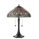 Interiors1900-112183 - Brooklyn - Satin Black 2 Light Table Lamp with Tiffany Glass