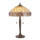 Interiors1900-112184 - Hutchinson - Satin Black 2 Light Table Lamp with Tiffany Glass