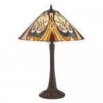 Hector - Satin Black Table Lamp with Tiffany Glass