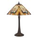 Interiors1900-112185 - Hector - Satin Black Table Lamp with Tiffany Glass