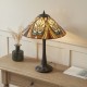 Interiors1900-112185 - Hector - Satin Black Table Lamp with Tiffany Glass