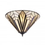 Astoria - Satin Black 3 Light Flush with Tiffany Glass