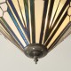 Interiors1900-112191 - Astoria - Satin Black 3 Light Flush with Tiffany Glass