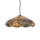 Interiors1900-112193 - Sullivan - Satin Black 3 Light Pendant with Tiffany Glass