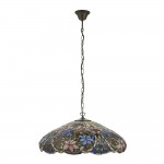Sullivan - Satin Black 3 Light Pendant with Tiffany Glass