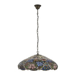 Sullivan - Satin Black 3 Light Pendant with Tiffany Glass