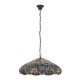 Interiors1900-112193 - Sullivan - Satin Black 3 Light Pendant with Tiffany Glass