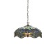 Interiors1900-112195 - Dragonfly - Satin Black Pendant with Tiffany Glass