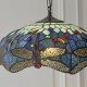 Interiors1900-112195 - Dragonfly - Satin Black Pendant with Tiffany Glass