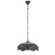 Interiors1900-112195 - Dragonfly - Satin Black Pendant with Tiffany Glass