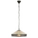 Interiors1900-112196 - Fargo - Satin Black Medium Pendant with Tiffany Glass