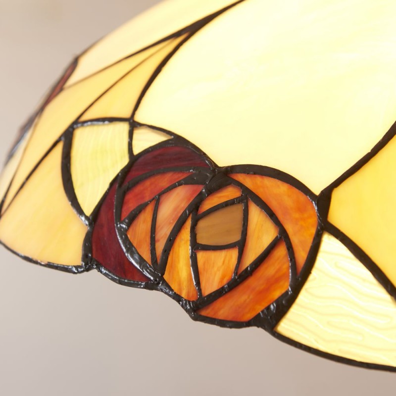 Interiors1900-112197 - Ingram - Satin Black Pendant with Tiffany Glass