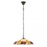 Ingram - Satin Black Pendant with Tiffany Glass