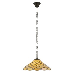 Pearl - Satin Black Pendant with Tiffany Glass