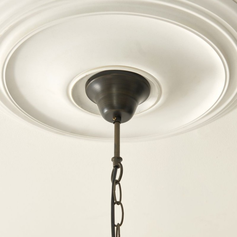 Interiors1900-112246 - Botanica - Satin Black Pendant with Tiffany Glass