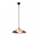 Botanica - Satin Black Pendant with Tiffany Glass