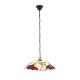 Interiors1900-112246 - Botanica - Satin Black Pendant with Tiffany Glass
