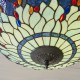 Interiors1900-112250 - Dragonfly - Satin Black 3 Light Large Pendant with Tiffany Glass
