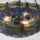 Interiors1900-112250 - Dragonfly - Satin Black 3 Light Large Pendant with Tiffany Glass