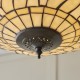 Interiors1900-112251 - Dragonfly Beige - Satin Black 3 Light Pendant with Tiffany Glass