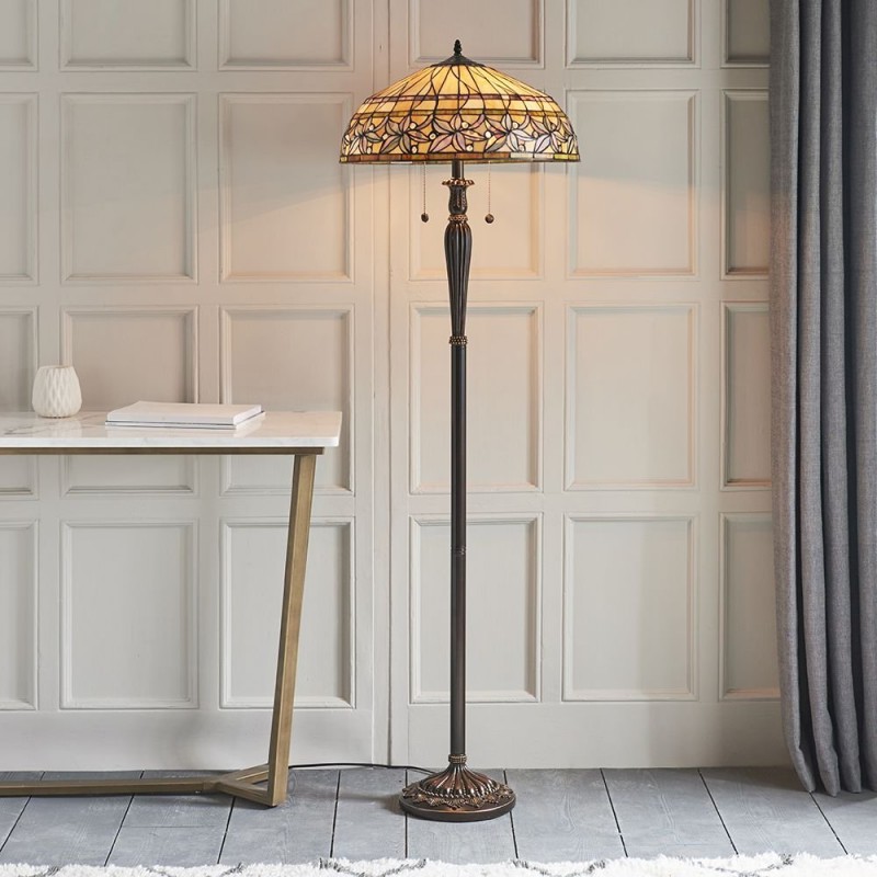 Table & Floor Lamp - Ashtead - Tiffany Glass & Dark Bronze Floor Lamp Interiors1900-63912 - Ashtead - Tiffany Glass & Dark Bronze Floor Lamp