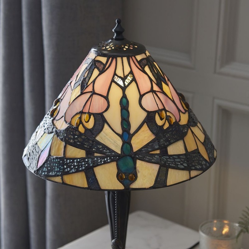 Table & Floor Lamp - Ashton - Tiffany Glass & Dark Bronze Small Table Lamp Interiors1900-63924 - Ashton - Tiffany Glass & Dark Bronze Small Table Lamp