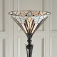 Interiors1900-63933 - Astoria - Satin Black Uplighter Floor Lamp with Tiffany Glass