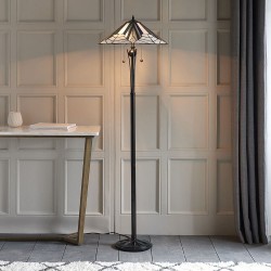 Astoria - Tiffany Glass & Black Floor Lamp Astoria - Tiffany Glass & Black Floor Lamp