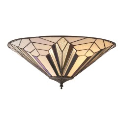 Astoria - Tiffany Glass & Dark Bronze Flush