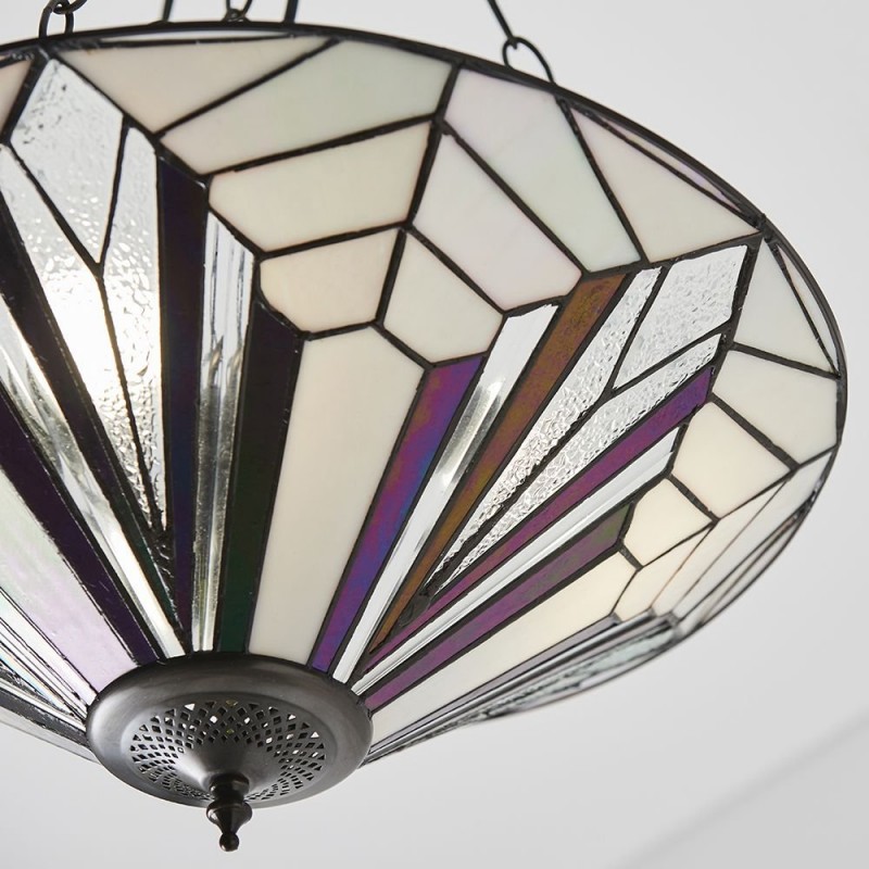 Interiors1900-63936 - Astoria - Tiffany Glass & Dark Bronze 3 Light Pendant