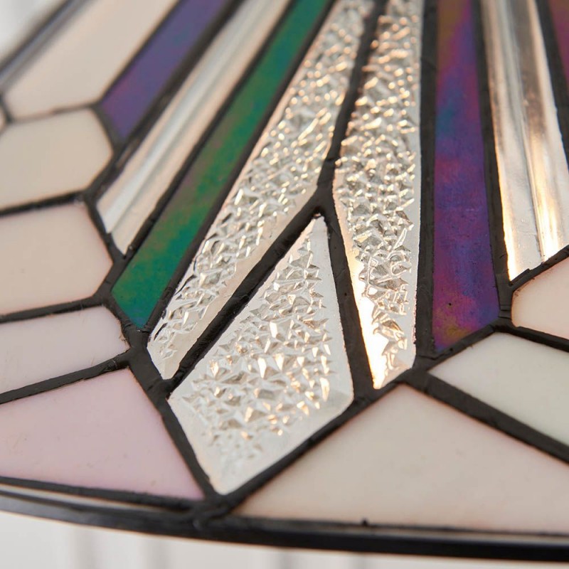 Interiors1900-63938 - Astoria - Satin Black Pendant with Tiffany Glass