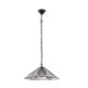 Interiors1900-63938 - Astoria - Satin Black Pendant with Tiffany Glass
