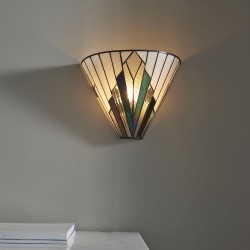 Astoria - Tiffany Glass & Matt Black Wall Lamp Astoria - Tiffany Glass & Matt Black Wall Lamp