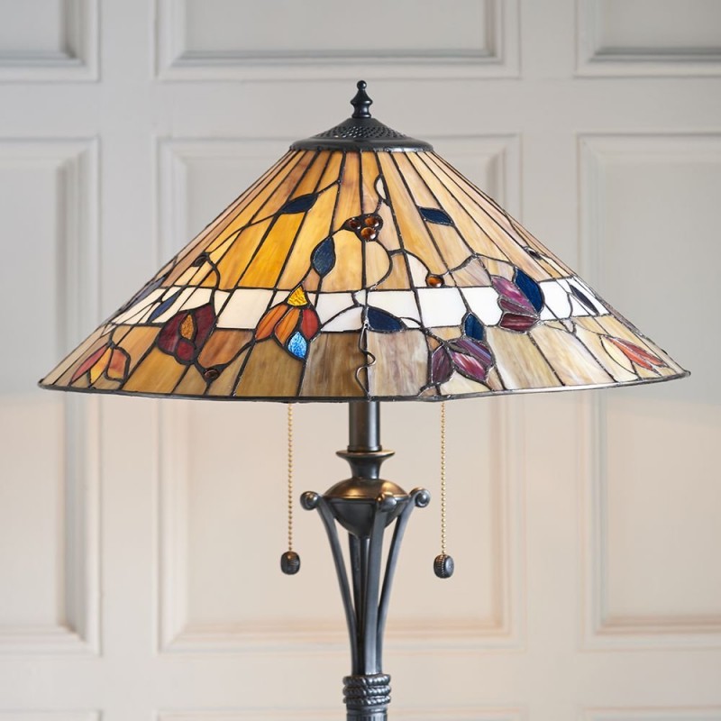 Interiors1900-63946 - Bernwood - Tiffany Glass & Dark Bronze Floor Lamp