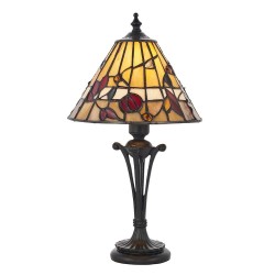Bernwood - Tiffany Glass & Dark Bronze Small Table Lamp Bernwood - Tiffany Glass & Dark Bronze Small Table Lamp