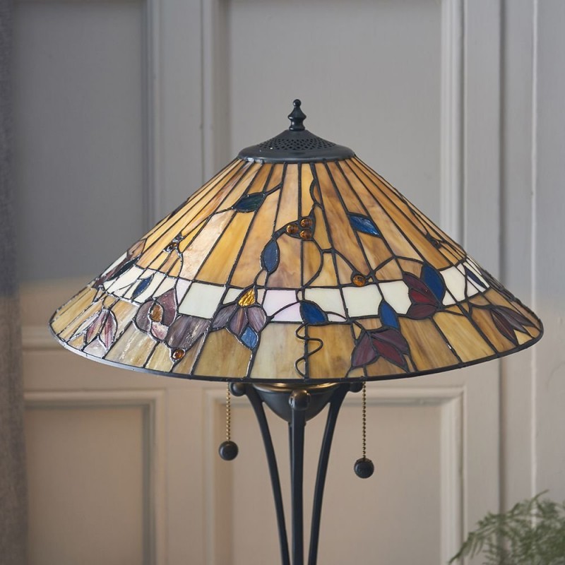 Interiors1900-63951 - Bernwood - Tiffany Glass & Dark Bronze Medium Table Lamp
