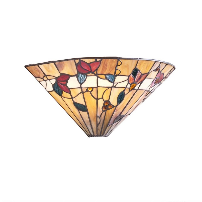 Wall Lights - Bernwood - Tiffany Glass & Matt Black Wall Lamp Interiors1900-63952 - Bernwood - Tiffany Glass & Matt Black Wall Lamp