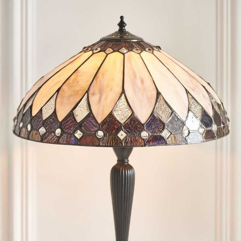 Interiors1900-63982 - Brooklyn - Tiffany Glass & Dark Bronze Medium Table Lamp